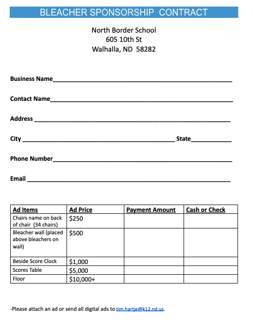 Bleacher Contract