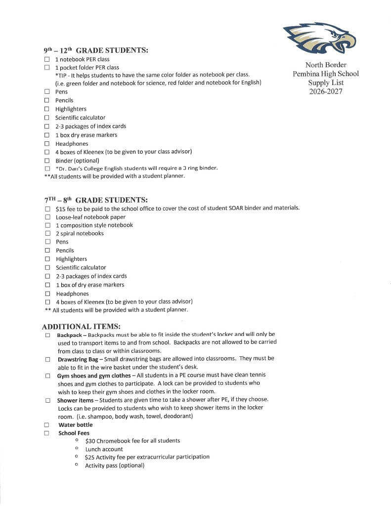 supply list