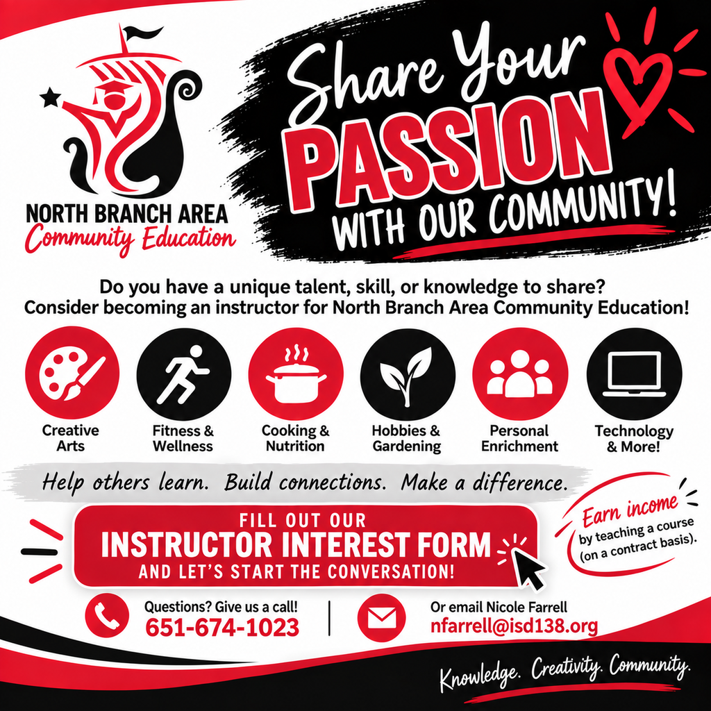 Community Education Instructor Flyer
