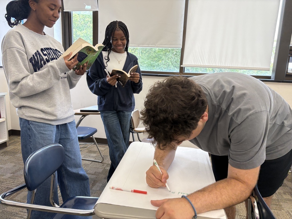 Students worked in groups to close read passages from "The Picture of Dorian Gray" and "Pride and Prejudice".