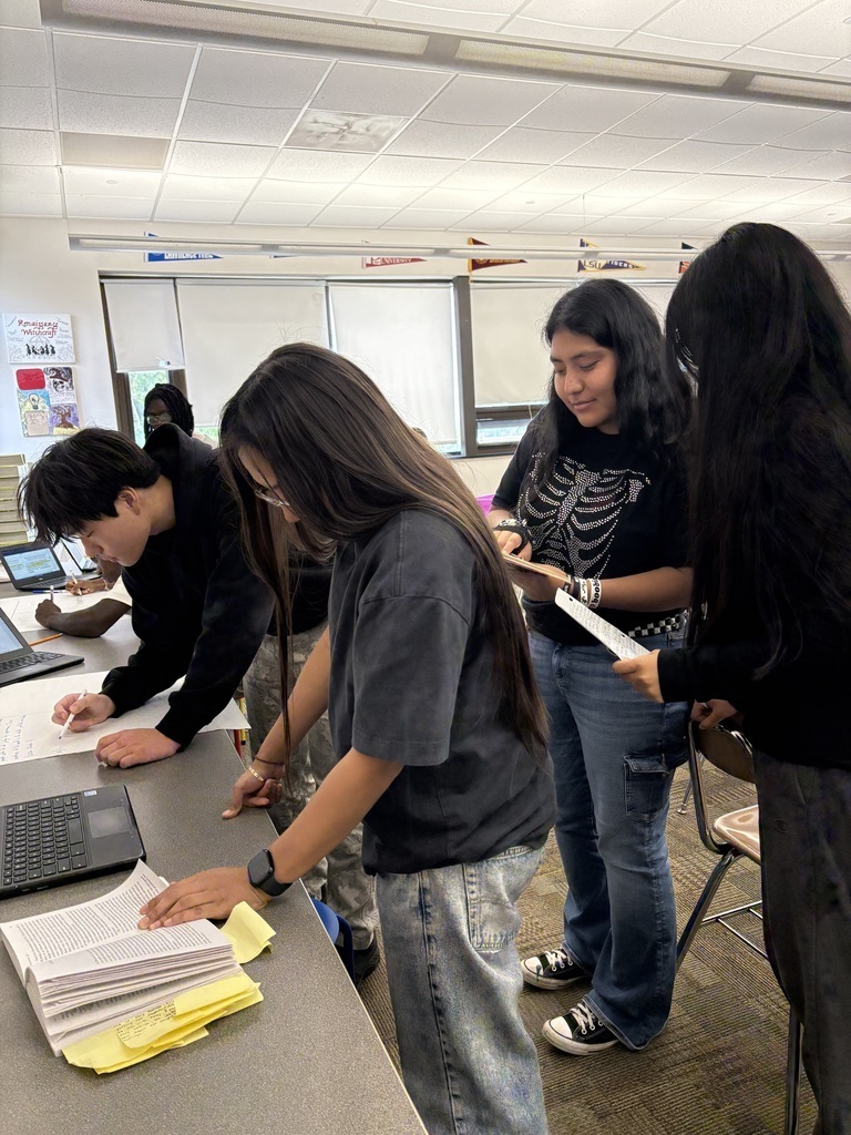 Students worked in groups to close read passages from "The Picture of Dorian Gray" and "Pride and Prejudice".
