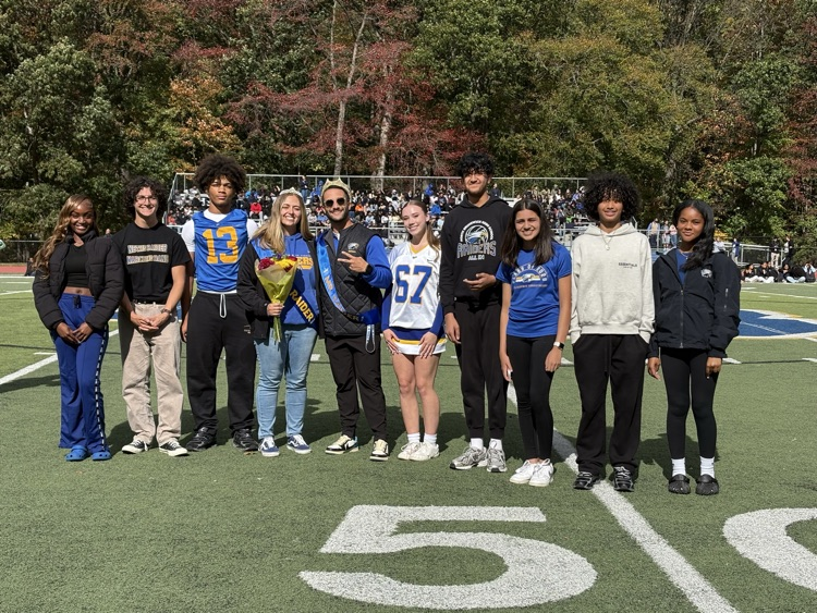 2025 Homecoming Court with Mr. & Ms. Raider, Mr. Lopez and Ms. Zangrilli