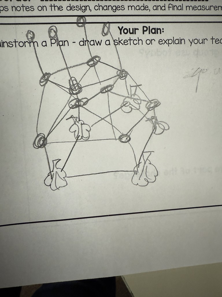 student drawn sketch to make a tower