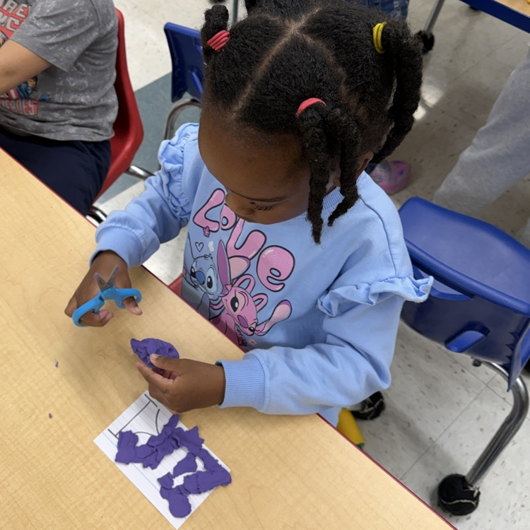 Playdough cutting and name tracing 