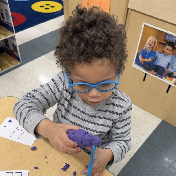 Playdough cutting and name tracing
