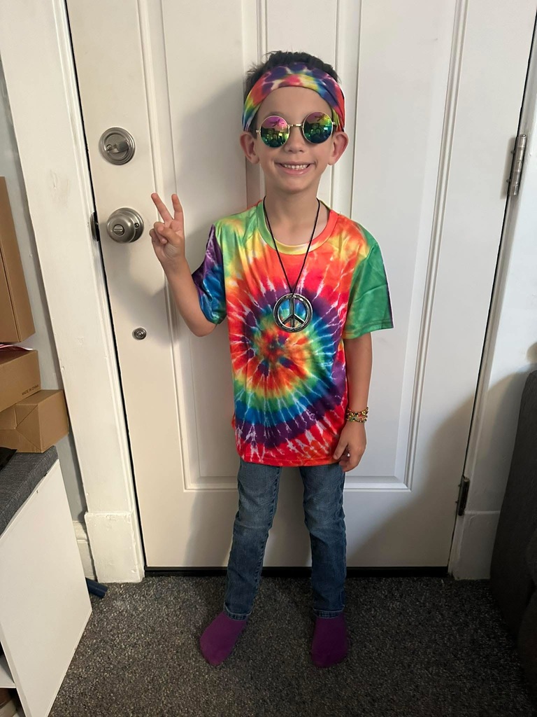 Students dressed up as different decades ranging from the 1950s to the 1990s.