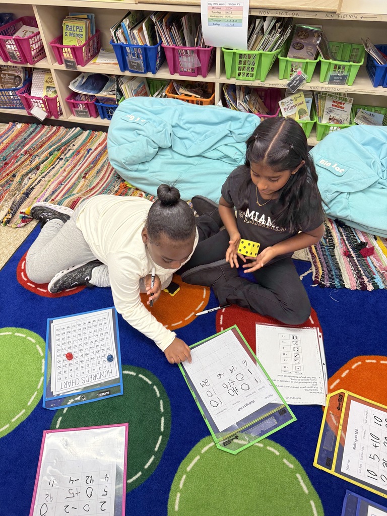 Second graders enjoying math games!