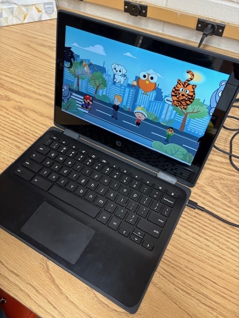 Photo of project on chromebook