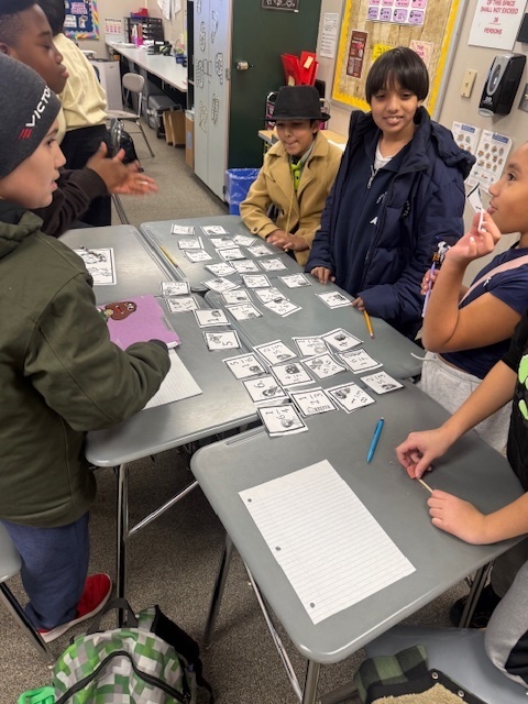 Students playing a math game