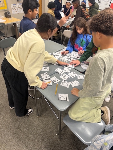 Students playing a math game