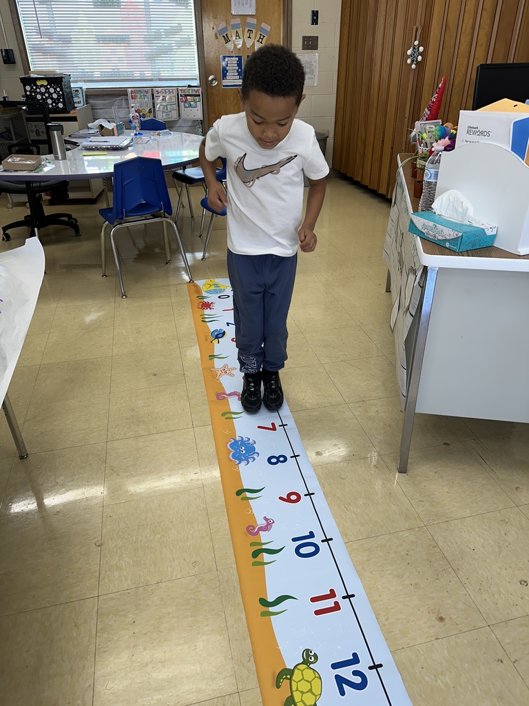 Students at Parsons hopped on a giant number line to practice counting within 20!