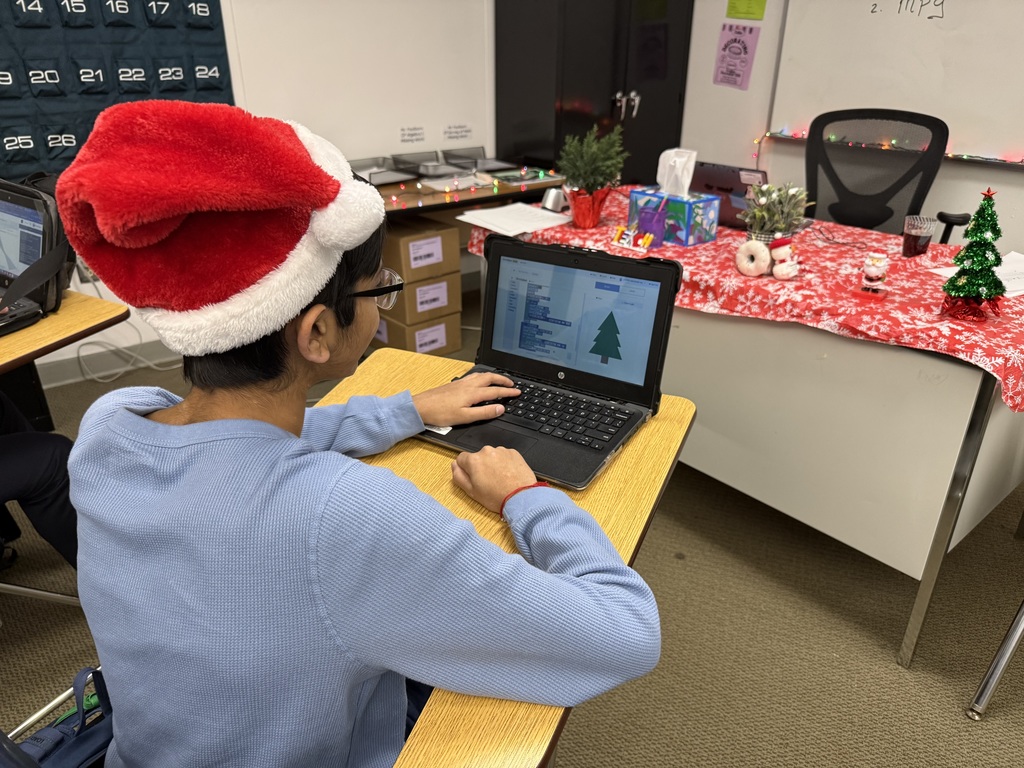 In Ms. Purohit's Computer Science Class, kids are busy coding Christmas tree using trinket platform. 