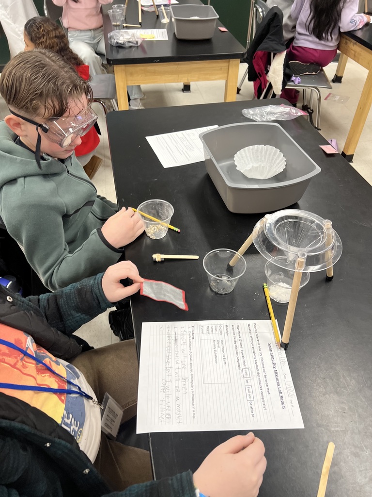 Using science tools to separate a mixture.