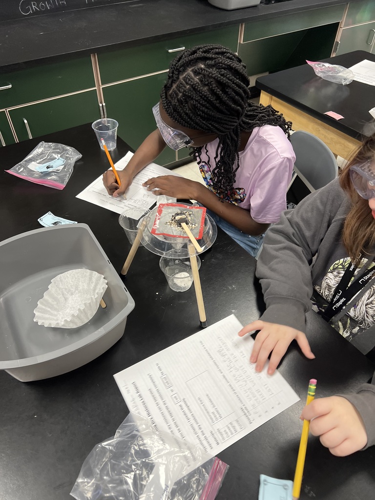 Using science tools to separate a mixture.