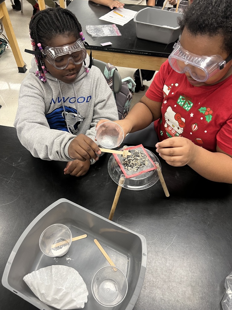 Using science tools to separate a mixture.