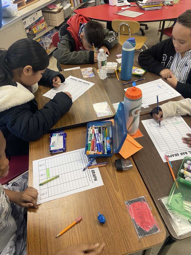 4th grade students spinning dreidel's and graphing data. #truenorthbrunswick