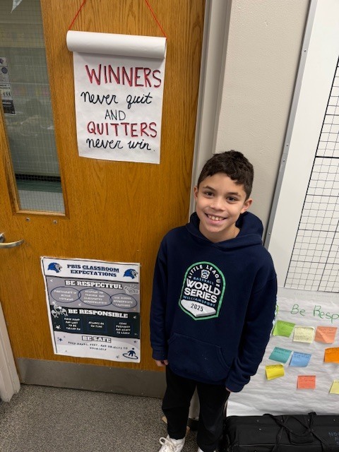 Student pictured with quote