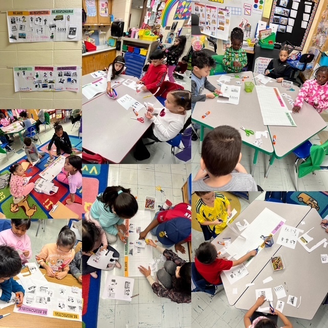 students working together to go over expectations