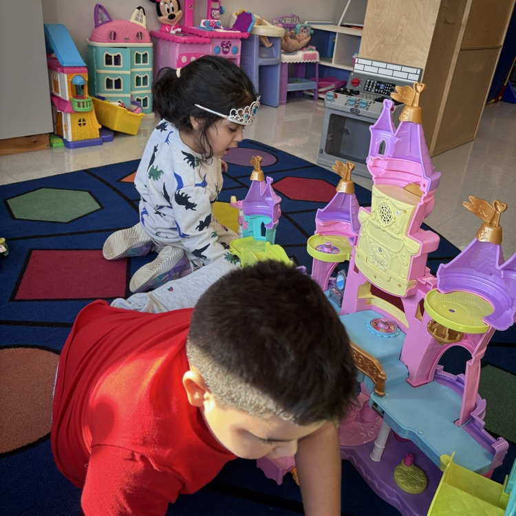 two students playing together! 