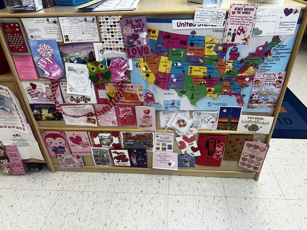 Display of valentine cards - Hearts Around the World!!!