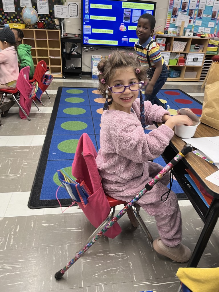 Students dressed up as 100 year olds