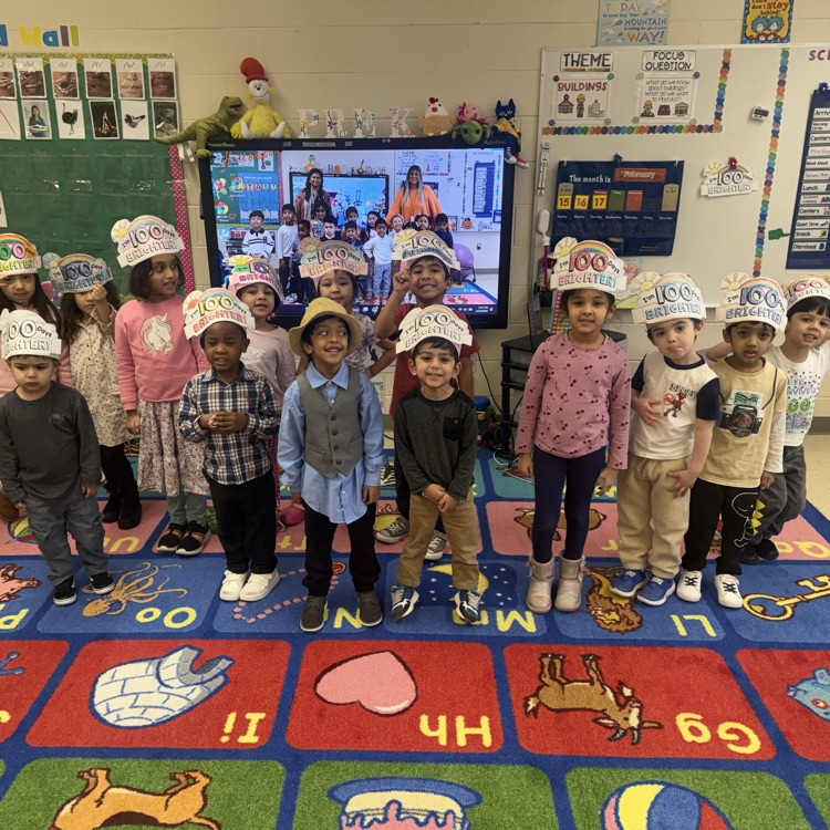 Students dressed up for 100th Day