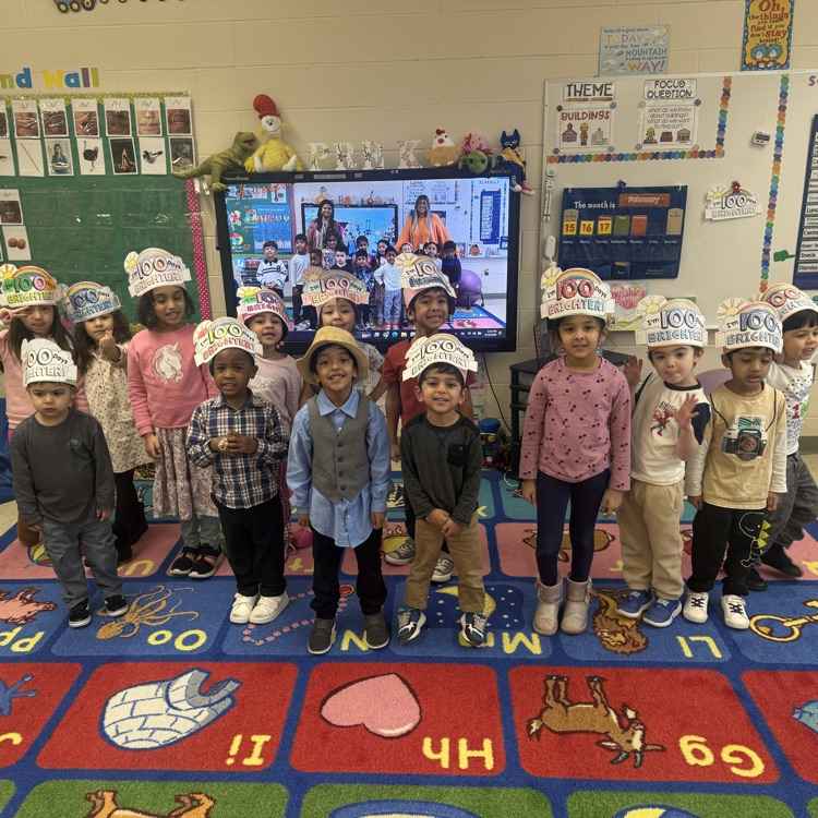 Students dressed up for 100th Day