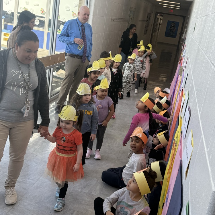 Student lined up in the hallway