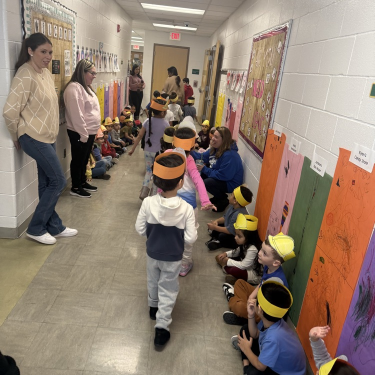 Student lined up in the hallway