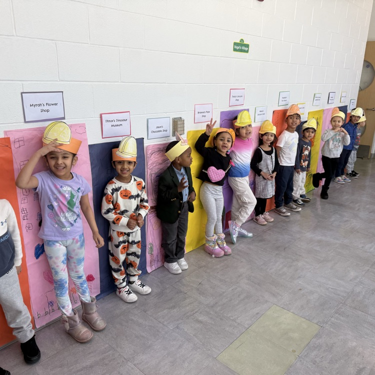 Student lined up in the hallway
