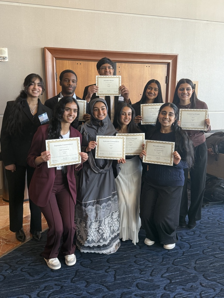 Group of HS Conference Award Winners holding certificates