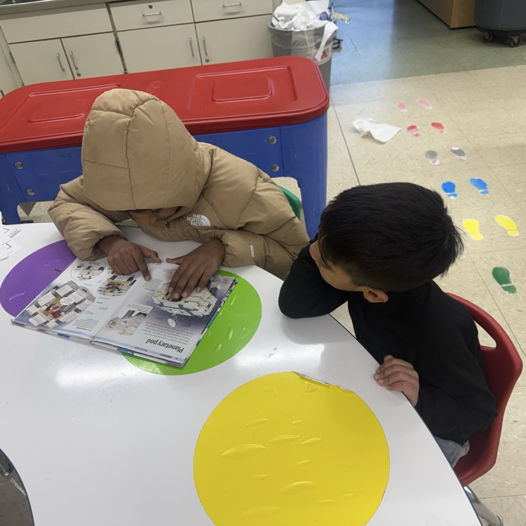 #Students sitting at the table reading