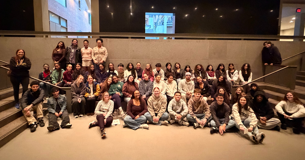 Students posing at the museum
