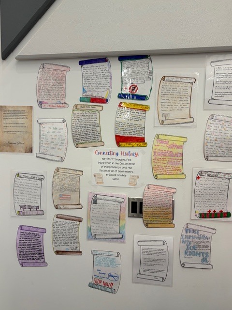 Bulletin board of kid work