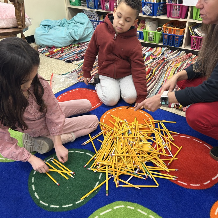 students counting pencils  in Counting Collections in 2nd grade 