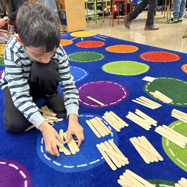 students counting stick in Counting Collections in 2nd grade 