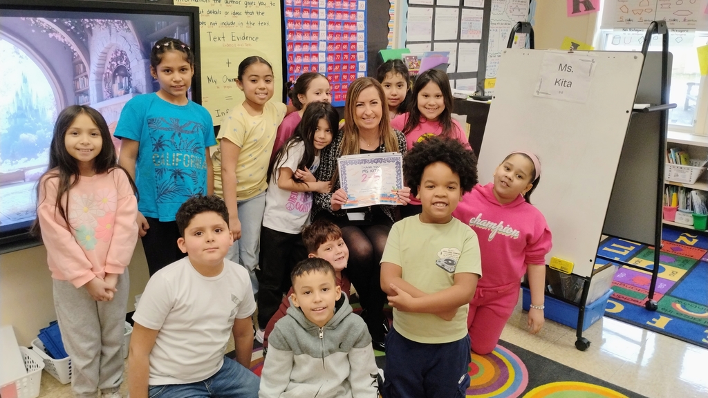 Mrs. Tirado's 2nd grade class  thanking Mrs, Kita for coming to visit and read to the class!