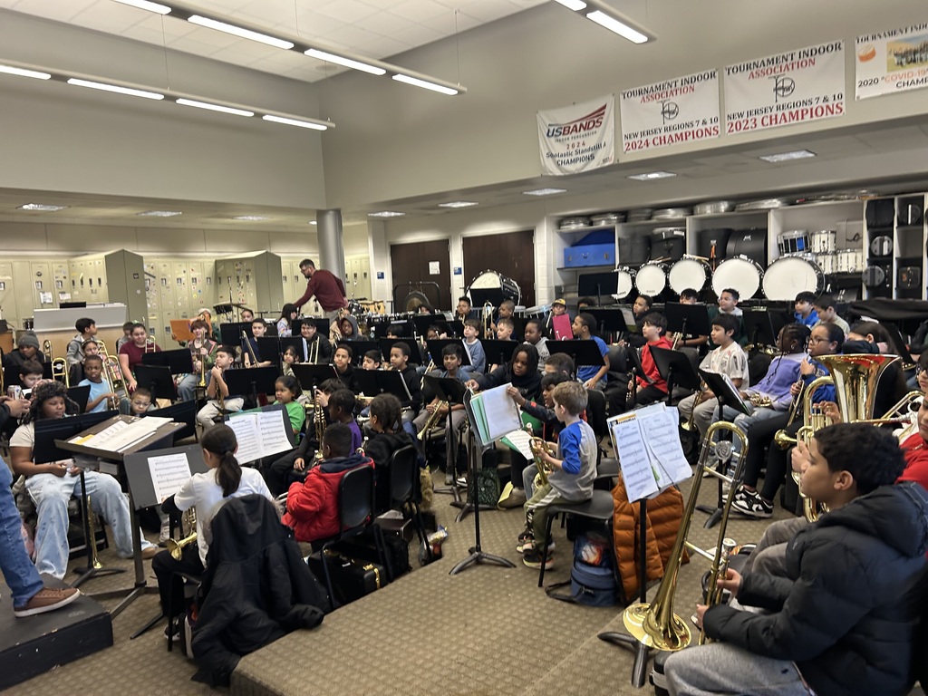 All Megaband brass students in their sectional