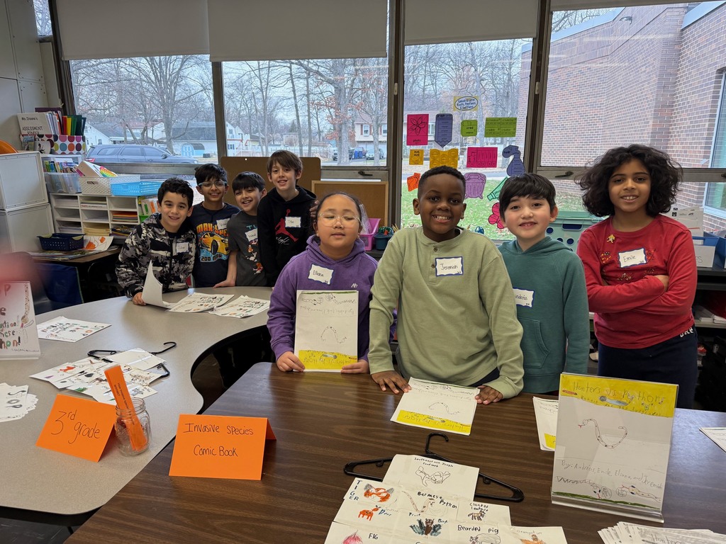 3rd Graders displaying their projects