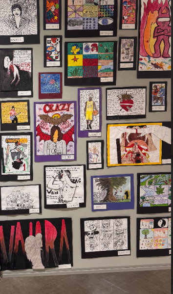artwork display of student work