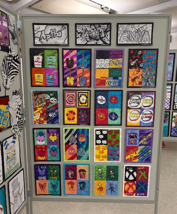 artwork display of student work