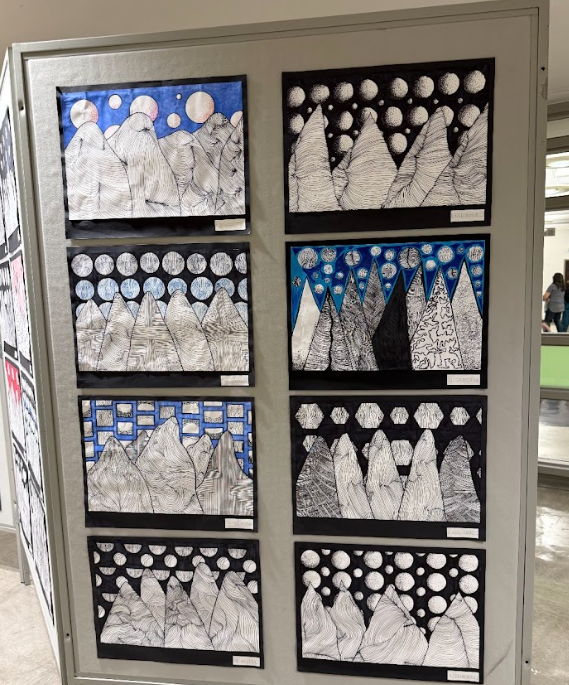 artwork display of student work