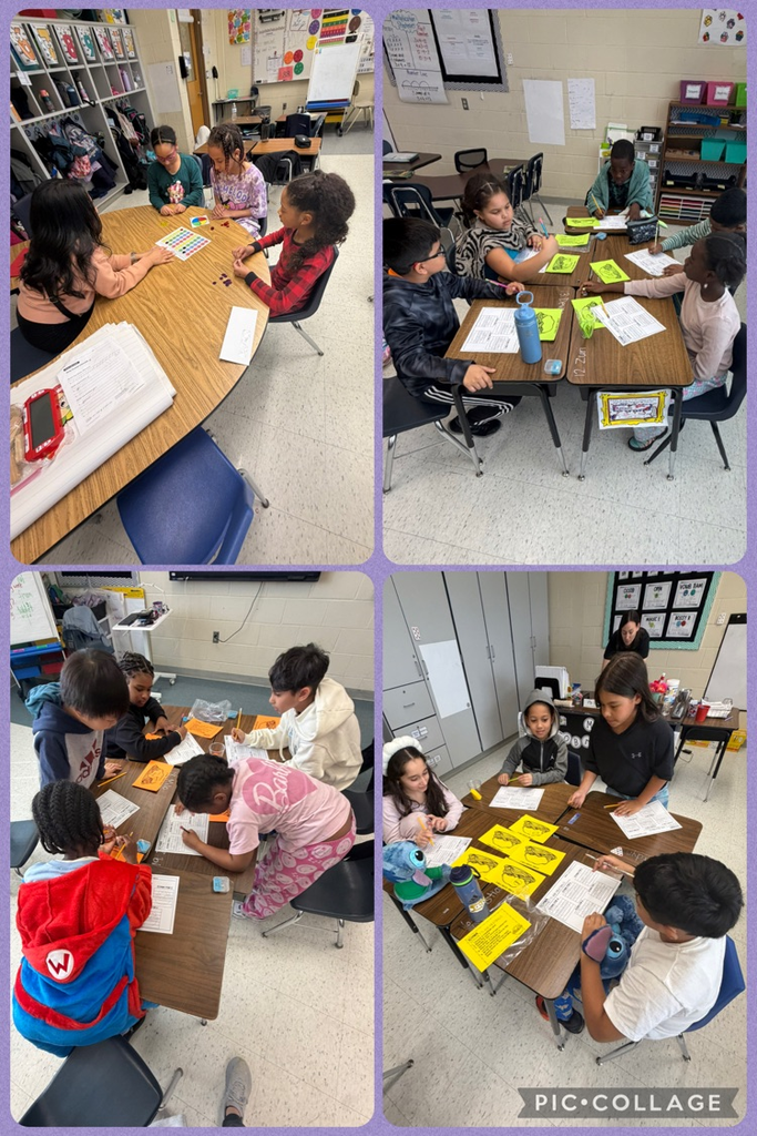Students working at tables