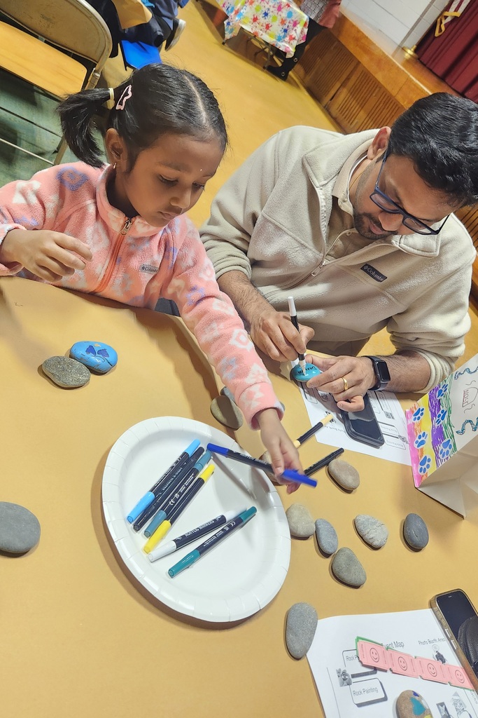 families doing rock painting!