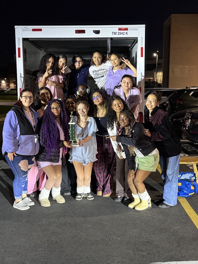 Indoor Color Guard celebrating their 1st place win! 