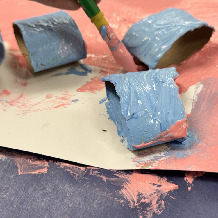 paper towel tubes and paint