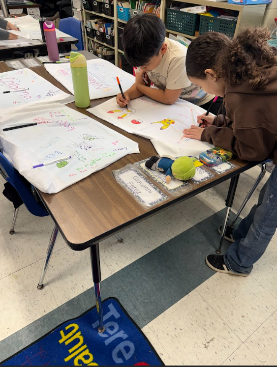 Kids working on posters called positive pillowcase