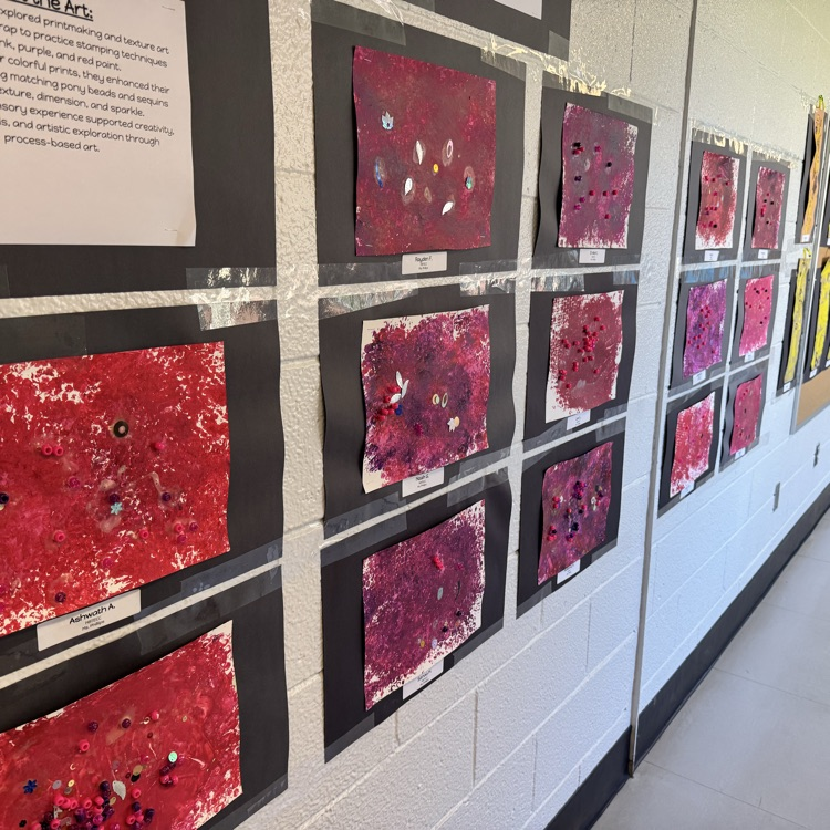 Student artwork in a hallway