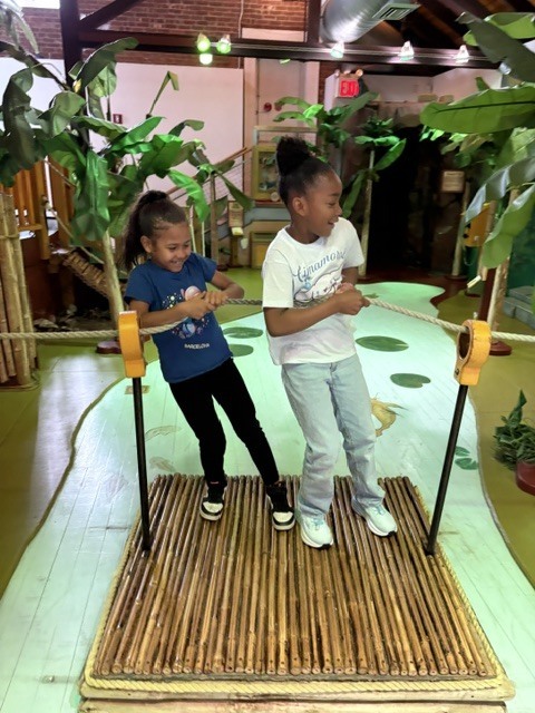 students playing with rope