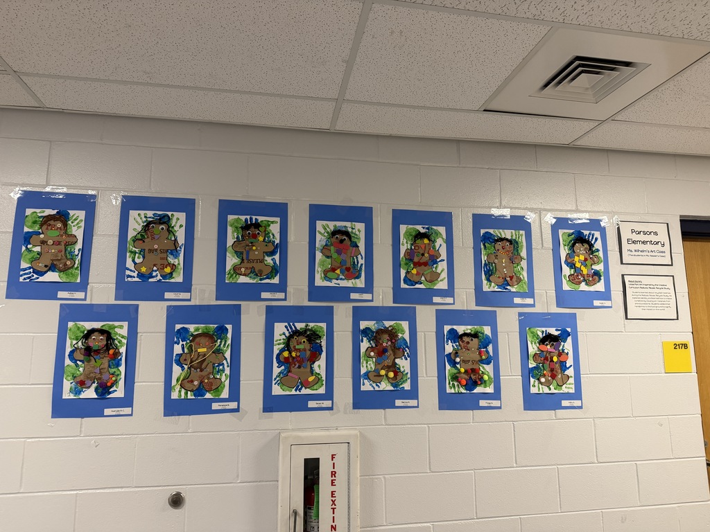 Student artwork in a hallway